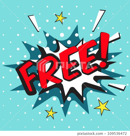 FREE - comic book style word. Colorful summer banner in pop art comic style. Decorative bright background with explosive bomb. Vector FREE - comic book style word. Colorful summer banner in pop art comic style. Decorative bright background with explosive bomb. Vector 109536472