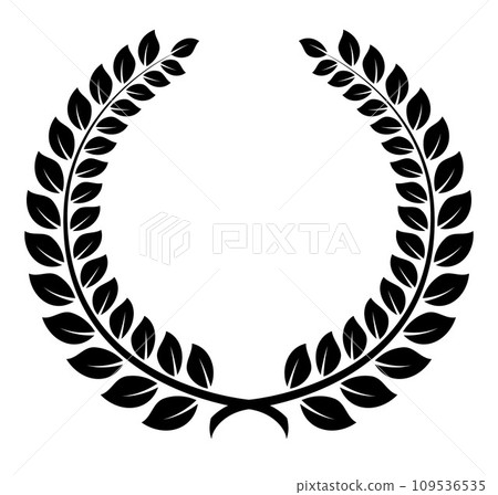 laurel wreath, black and white vector illustration laurel wreath, black and white vector illustration 109536535