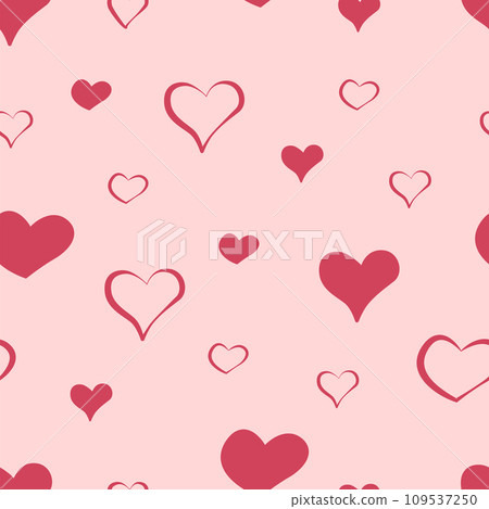 Seamless pattern of icons hearts. Concept love, Valentine Day Vector illustration, background wallpaper Seamless pattern of icons hearts. Concept love, Valentine Day Vector illustration, background wallpaper 109537250