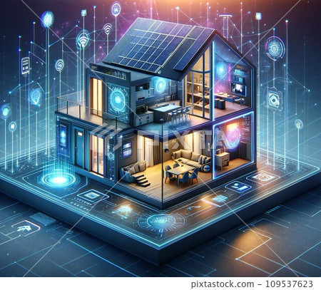 Next Generation Intelligent House - Generative AI - Stock Illustration ...