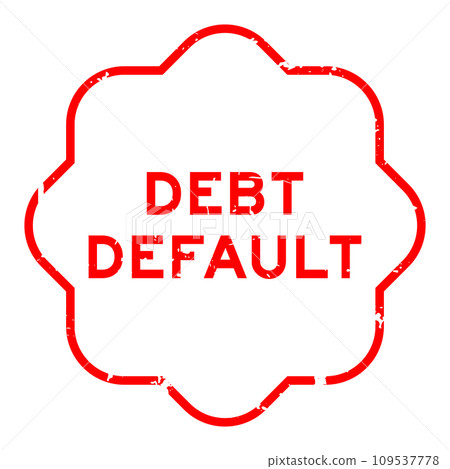 Grunge red debt default word rubber seal stamp on white background 109537778