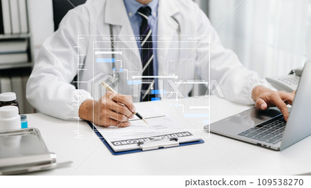 Project manager working and update tasks with Gantt chart scheduling diagram at hospital .success smart medical doctor working with smart medical doctor as concept. Project manager working and update tasks with Gantt chart scheduling diagram at hospital .success smart medical doctor working with smart medical doctor as concept. 109538270