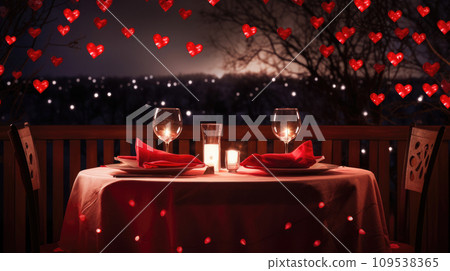 Valentines day table setting 109538365