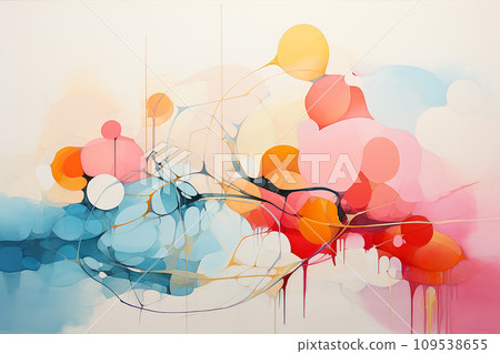 Geometric shapes abstract art, wall background. Vibrant colors, precise compositions Geometric shapes abstract art, wall background. Vibrant colors, precise compositions 109538655