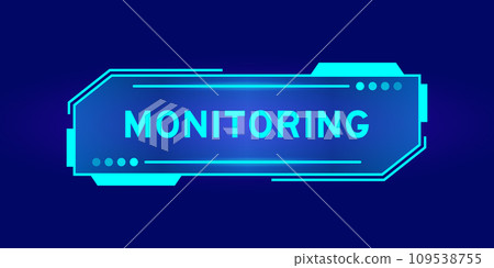 Futuristic hud banner that have word monitoring on user interface screen on blue background 109538755