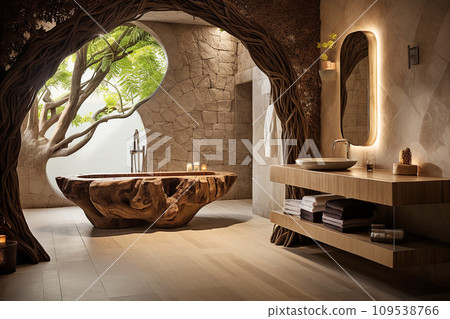 Bathroom, oasis of sustainability, utilizing cutting-edge water-saving technologies for a mindful bathing experience Bathroom, oasis of sustainability, utilizing cutting-edge water-saving technologies for a mindful bathing experience 109538766