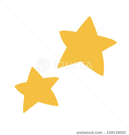 兩顆星星水彩手繪插畫 109539005