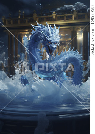AI-generated content. A dragon made of water is the symbol of 2024 109539595