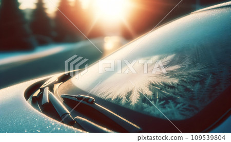 Car windshield freezing 03 “AI generated image” 109539804