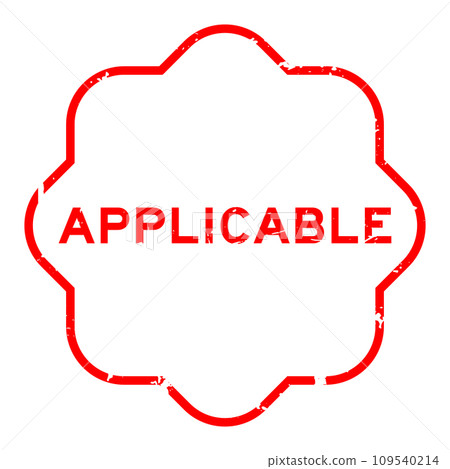 Grunge red applicable word rubber seal stamp on wthie background Grunge red applicable word rubber seal stamp on wthie background 109540214