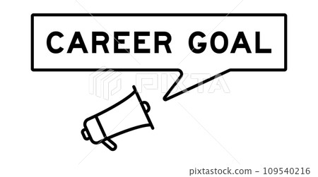 Megaphone icon with speech bubble in word career goal on white background 109540216