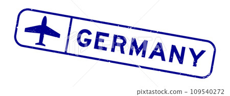 Grunge blue bermany word with plane icon square rubber seal stamp on white background Grunge blue bermany word with plane icon square rubber seal stamp on white background 109540272