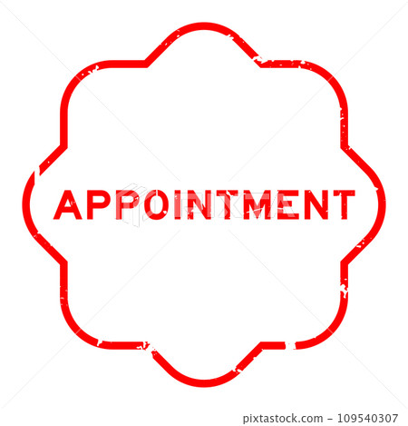 Grunge red appointment word rubber seal stamp on white background 109540307