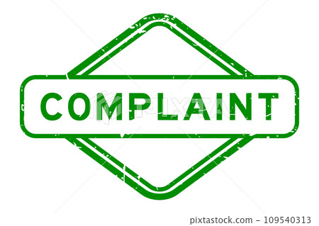 Grunge green complaint word rubber seal stamp on white background 109540313