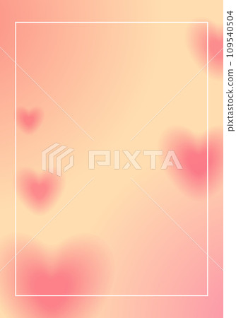 Peach pink background with hearts. Romantic poster with gradient. Flyer on theme of love Peach pink background with hearts. Romantic poster with gradient. Flyer on theme of love 109540504