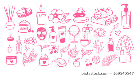 Spa salon accessorises Vector illustrations 109540547