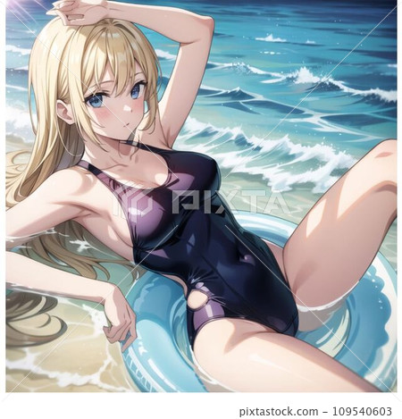 blonde big breasted girl 109540603