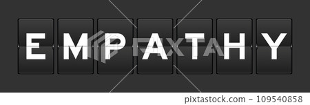 Black color analog flip board with word empathy on gray background Black color analog flip board with word empathy on gray background 109540858