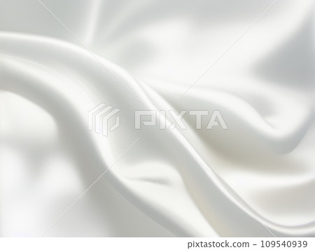 絲綢般的布料皺紋背景白色 109540939