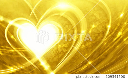 AI generated image: golden heart background material 109541508