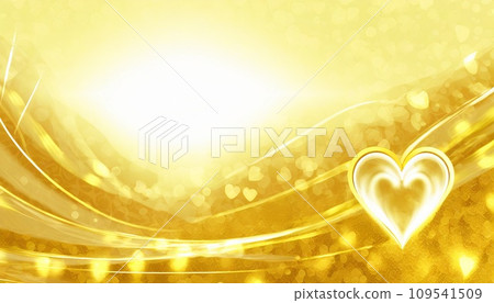 AI generated image: golden heart background material 109541509