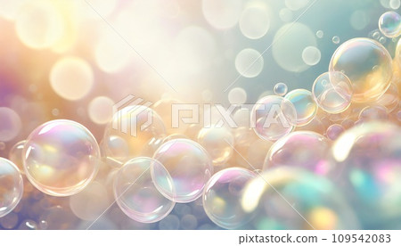 AI generated image: pastel soap bubble background material 109542083