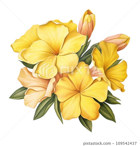 yellow flowers of yellow and green leaves yellow flowers of yellow and green leaves 109542437