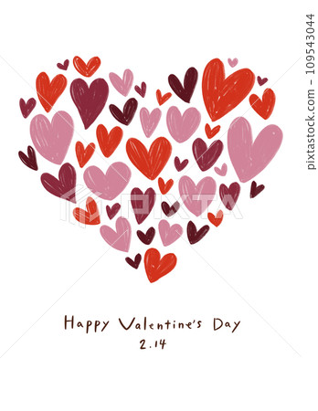 由小愛心製成的心形標記的插圖手寫觸摸可愛材料 由小愛心製成的心形標記的插圖手寫觸摸可愛材料 109543044