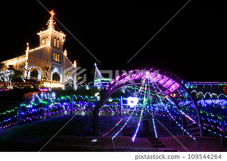 熊本縣天草市大江大教堂的美麗燈光 熊本縣天草市大江大教堂的美麗燈光 109544264