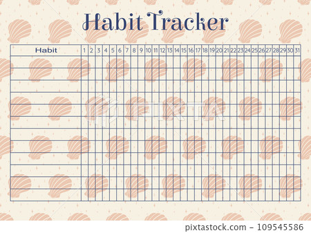 School organizer habit tracker paper sheet. Planners list worksheet maritime template 109545586