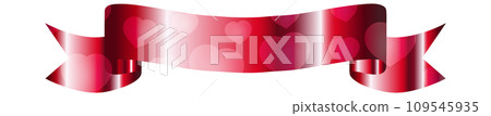 心形紅色絲帶裝飾背景素材 心形紅色絲帶裝飾背景素材 109545935