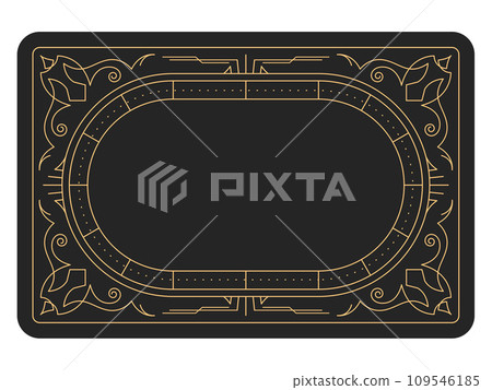 Magic style frame with ornamental border, pattern banner, reverse side of tarot cards, mystic frame Magic style frame with ornamental border, pattern banner, reverse side of tarot cards, mystic frame 109546185