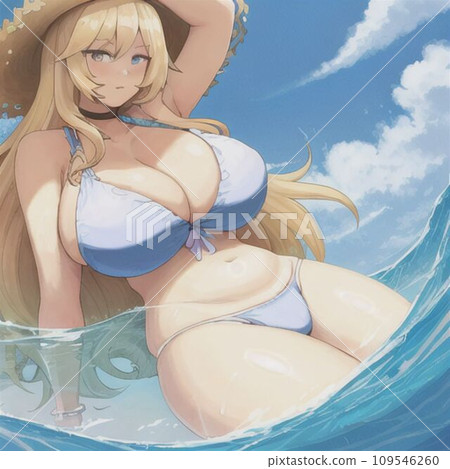 bikini woman in the sea 109546260