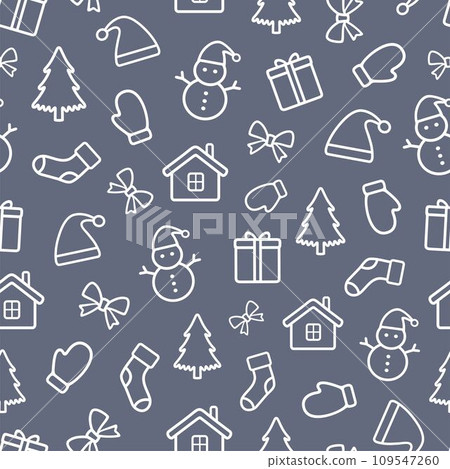 Seamless pattern with Christmas accessories. 109547260