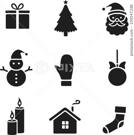 Christmas design elements line icon. Holiday accessories. Christmas design elements line icon. Holiday accessories. 109547286