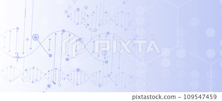 Abstract artificial intelligence DNA technology. Science and social concept.  Futuristic connection structure with cell background 109547459