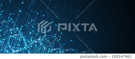Abstract artificial intelligence DNA technology. Science and social concept. Futuristic connection structure with cell background Abstract artificial intelligence DNA technology. Science and social concept. Futuristic connection structure with cell background 109547461