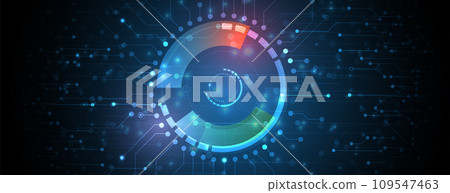 Abstract artificial intelligence DNA technology. Science and social concept.  Futuristic connection structure with cell background 109547463