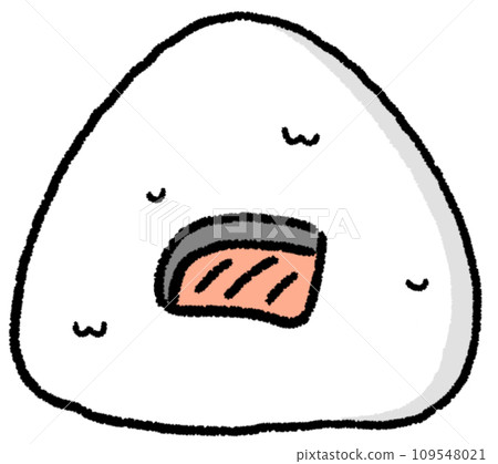 簡單的鮭魚飯糰的插圖 簡單的鮭魚飯糰的插圖 109548021