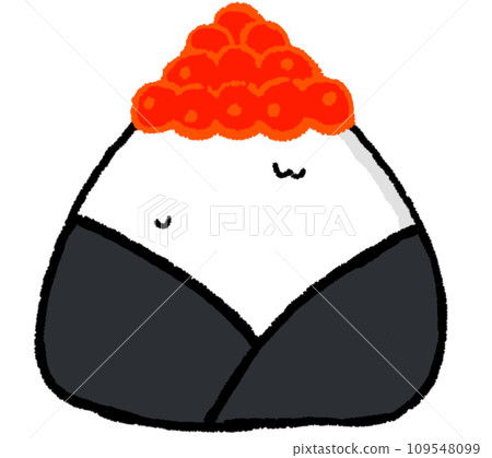 Illustration of simple salmon roe rice ball Illustration of simple salmon roe rice ball 109548099
