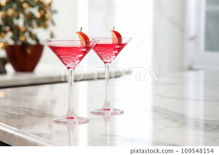 Cranberry classic alcoholic cocktail drink. Generative AI Cranberry classic alcoholic cocktail drink. Generative AI 109548154