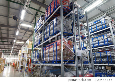 Overview of a large industrial modern warehouse Overview of a large industrial modern warehouse 109548457