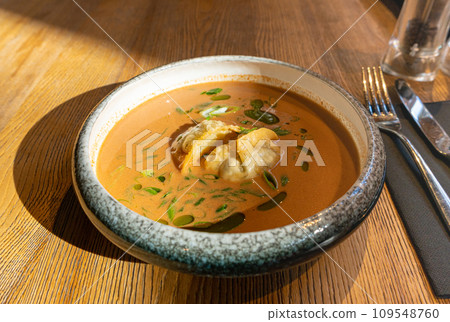Nepalese Momo Jhol Achar Dumpling Soup, Fried Gyoza Broth, Spicy Tomato Momo Seasoned Soup Nepalese Momo Jhol Achar Dumpling Soup, Fried Gyoza Broth, Spicy Tomato Momo Seasoned Soup 109548760