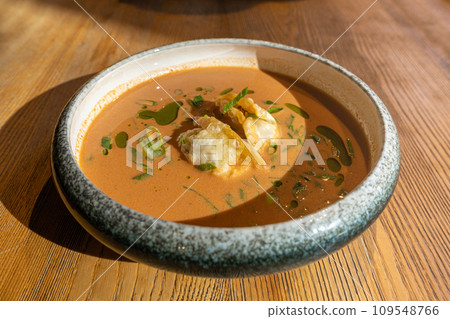 Nepalese Momo Jhol Achar Dumpling Soup, Fried Gyoza Broth, Spicy Tomato Momo Seasoned Soup Nepalese Momo Jhol Achar Dumpling Soup, Fried Gyoza Broth, Spicy Tomato Momo Seasoned Soup 109548766