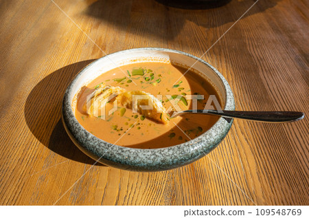 Nepalese Momo Jhol Achar Dumpling Soup, Fried Gyoza Broth, Spicy Tomato Momo Seasoned Soup Nepalese Momo Jhol Achar Dumpling Soup, Fried Gyoza Broth, Spicy Tomato Momo Seasoned Soup 109548769