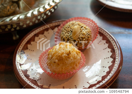 Cashew Sweet Balls, Traditional Moroccan Almond Dessert, Arabian Date Ball 109548794