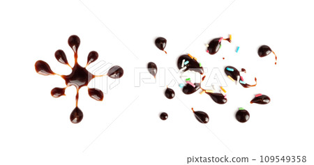 Chocolate Sauce Smear Isolated, Choco Sauce Drop, Cream Line, Melt Chocolate Drizzle Chocolate Sauce Smear Isolated, Choco Sauce Drop, Cream Line, Melt Chocolate Drizzle 109549358