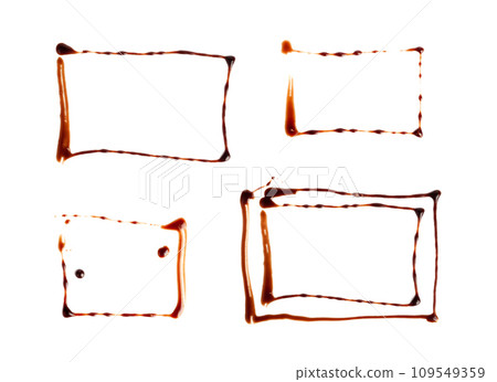 Chocolate Sauce Smear Isolated, Choco Sauce Drop, Cream Line, Melt Chocolate Drizzle 109549359