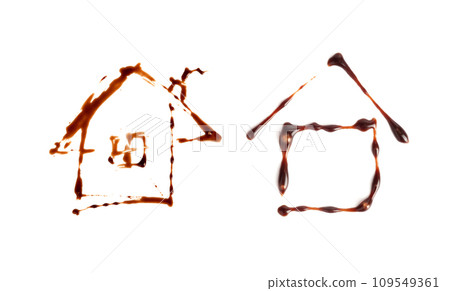 Chocolate Sauce Smear Isolated, Choco Sauce Drop, Cream Line, Melt Chocolate Drizzle Chocolate Sauce Smear Isolated, Choco Sauce Drop, Cream Line, Melt Chocolate Drizzle 109549361