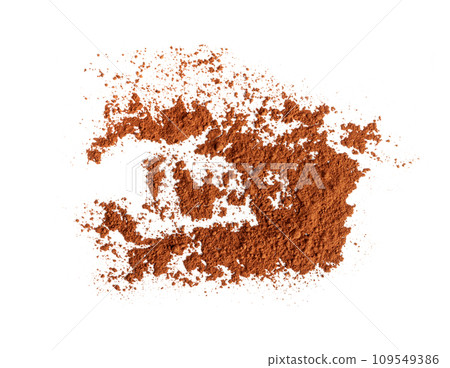 Cocoa Powder Isolated, Cacao Dust Pile, Dry Ground Cocoa Beans, Cocao Powder Pile for Chocolate Cocoa Powder Isolated, Cacao Dust Pile, Dry Ground Cocoa Beans, Cocao Powder Pile for Chocolate 109549386